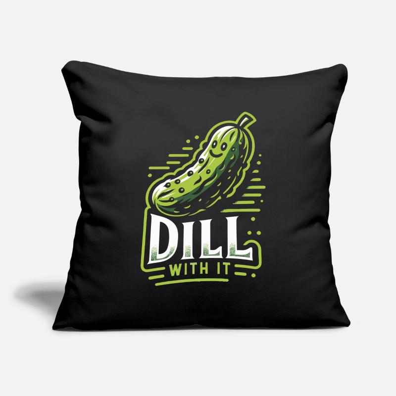 Concombre, Cornichon, Cornichon, Aneth alimentaire Housse de coussin décorative 45 x 45 cm
