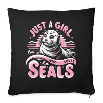 Seal, Seal, Animal, Sea Lion - Sofa pillowcase 17,3'' x 17,3'' (45 x 45 cm) - black - Front