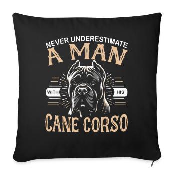 Cane Corso Dog - Sofa pillowcase 17,3'' x 17,3'' (45 x 45 cm) - black - Front