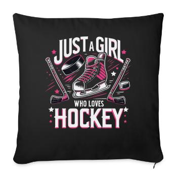 Hockey sur glace Hockey Sports - Housse de coussin décorative 45 x 45 cm - noir - Devant