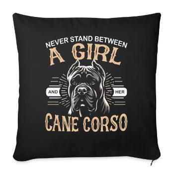 Cane Corso Hund - Sofakissenbezug 45 x 45 cm - Schwarz - Vorne