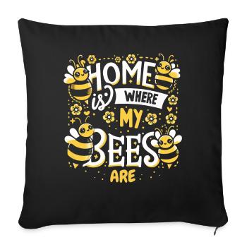 honey bee, beekeeper, bee, bee - Sofa pillowcase 17,3'' x 17,3'' (45 x 45 cm) - black - Front