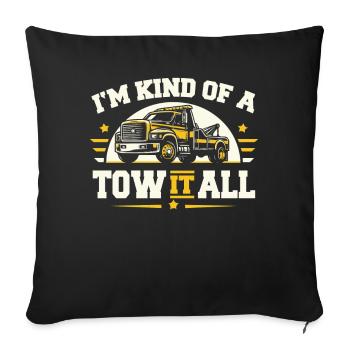 Tow Truck Tow Truck - Sofa pillowcase 17,3'' x 17,3'' (45 x 45 cm) - black - Front
