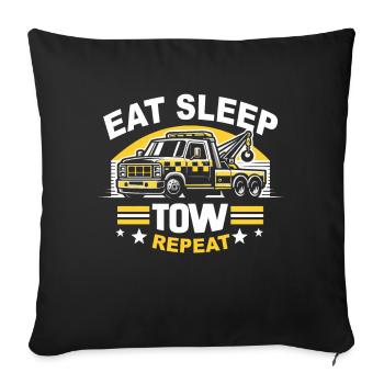 Tow Truck Tow Truck - Sofa pillowcase 17,3'' x 17,3'' (45 x 45 cm) - black - Front