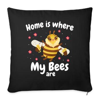 honey bee, beekeeper, bee, bee - Sofa pillowcase 17,3'' x 17,3'' (45 x 45 cm) - black - Front