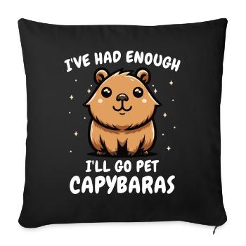 Capybara Capybara Rongeur Animal - Housse de coussin décorative 45 x 45 cm - noir - Devant