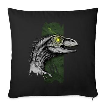 Prédateur à plumes : Domaine du vélociraptor - Housse de coussin décorative 45 x 45 cm - noir - Devant