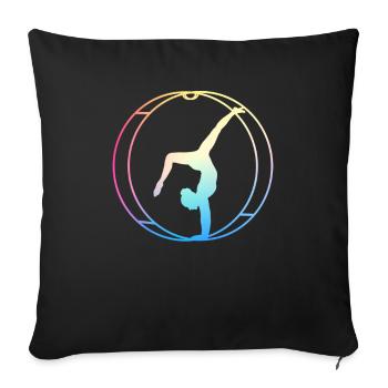 Rhönrad Gymnastics Rhönräder Wheel - Sofa pillowcase 17,3'' x 17,3'' (45 x 45 cm) - black - Front