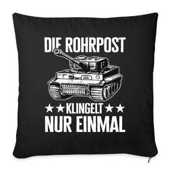 Chars, Chars de combat principaux, Véhicules de combat blindés, Conducteurs de chars - Housse de coussin décorative 45 x 45 cm - noir - Devant