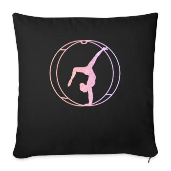 Rhönrad Gymnastics Rhönräder Wheel - Sofa pillowcase 17,3'' x 17,3'' (45 x 45 cm) - black - Front