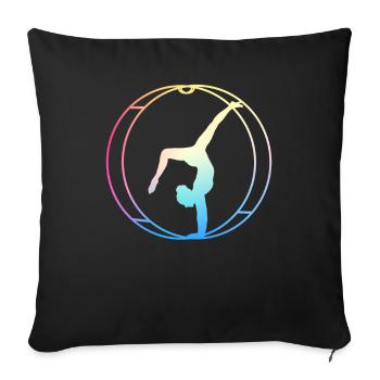 Rhönrad Gymnastics Rhönräder Wheel - Sofa pillowcase 17,3'' x 17,3'' (45 x 45 cm) - black - Front