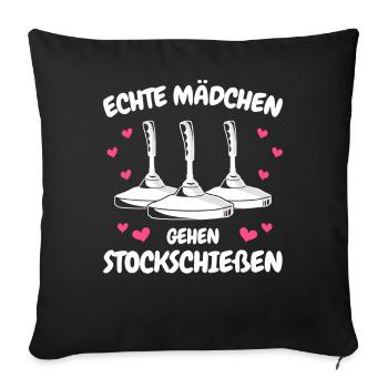 Curling Curling Curling Curling - Sofa pillowcase 17,3'' x 17,3'' (45 x 45 cm) - black - Front