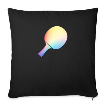 Tennis de table Joueur de tennis de table - Housse de coussin décorative 45 x 45 cm - noir - Devant