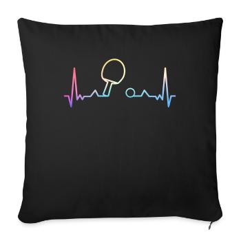 Tennis de table Joueur de tennis de table - Housse de coussin décorative 45 x 45 cm - noir - Devant