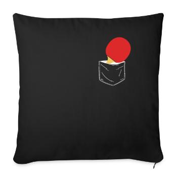 Tennis de table Joueur de tennis de table - Housse de coussin décorative 45 x 45 cm - noir - Devant