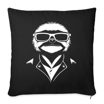 Sloths Anime Sloth Manga Sloth Sunglasses - Sofa pillowcase 17,3'' x 17,3'' (45 x 45 cm) - black - Front
