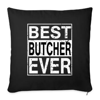 Meilleur cadeau de boucher de tous les temps - Housse de coussin décorative 45 x 45 cm - noir - Devant
