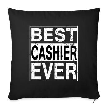 Meilleur cadeau de caissier de tous les temps - Housse de coussin décorative 45 x 45 cm - noir - Devant