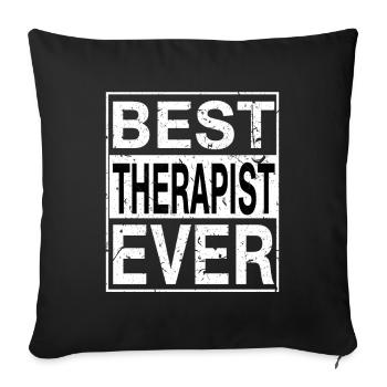 Best Therapist Ever Therapist Gift - Sofa pillowcase 17,3'' x 17,3'' (45 x 45 cm) - black - Front