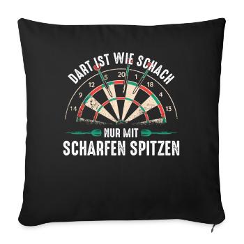 Fléchettes Fléchettes Joueur de fléchettes Fléchettes Sport - Housse de coussin décorative 45 x 45 cm - noir - Devant