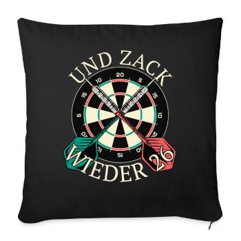 Fléchettes Fléchettes Joueur de fléchettes Fléchettes Sport - Housse de coussin décorative 45 x 45 cm - noir - Devant