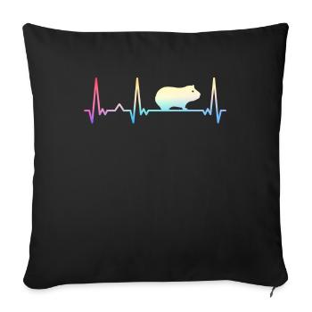 Cochon d’Inde à poil long chiens à crête à poil long - Housse de coussin décorative 45 x 45 cm - noir - Devant