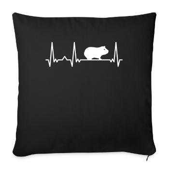 Cochon d’Inde à poil long chiens à crête à poil long - Housse de coussin décorative 45 x 45 cm - noir - Devant