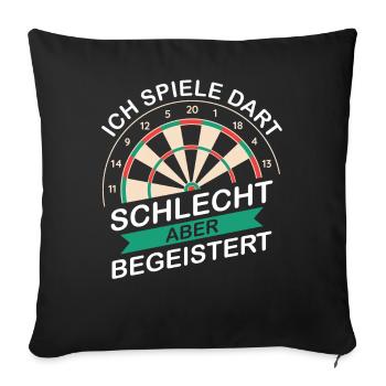 Fléchettes Fléchettes Joueur de fléchettes Fléchettes Sport - Housse de coussin décorative 45 x 45 cm - noir - Devant