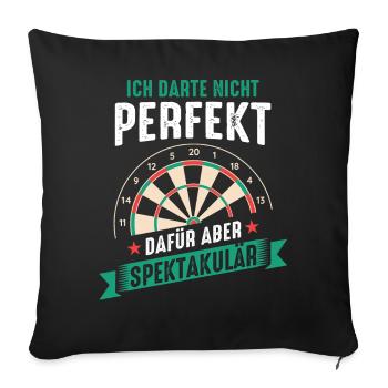 Fléchettes Fléchettes Joueur de fléchettes Fléchettes Sport - Housse de coussin décorative 45 x 45 cm - noir - Devant