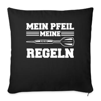 Fléchettes Fléchettes Joueur de fléchettes Fléchettes Sport - Housse de coussin décorative 45 x 45 cm - noir - Devant