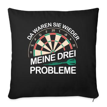 Fléchettes Fléchettes Joueur de fléchettes Fléchettes Sport - Housse de coussin décorative 45 x 45 cm - noir - Devant