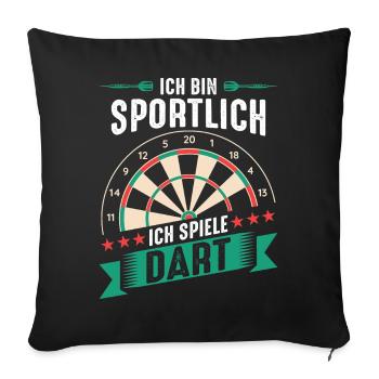Fléchettes Fléchettes Joueur de fléchettes Fléchettes Sport - Housse de coussin décorative 45 x 45 cm - noir - Devant