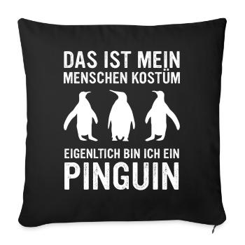 Penguin, Little Penguins, Emperor Penguin - Sofa pillowcase 17,3'' x 17,3'' (45 x 45 cm) - black - Front