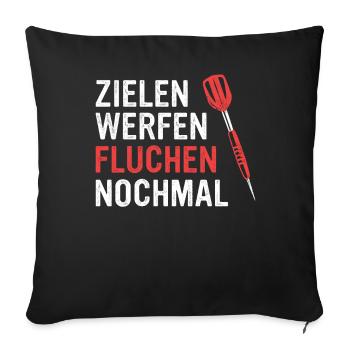 Fléchettes Fléchettes Joueur de fléchettes Fléchettes Sport - Housse de coussin décorative 45 x 45 cm - noir - Devant