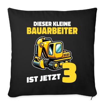 Birthday Gift 3 Years Birthday Boy - Sofa pillowcase 17,3'' x 17,3'' (45 x 45 cm) - black - Front