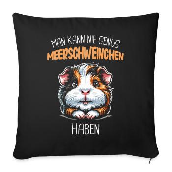 Cochon d’Inde à poil long chiens à crête à poil long - Housse de coussin décorative 45 x 45 cm - noir - Devant