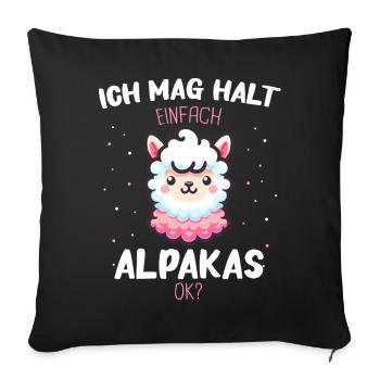 Alpaca Llama Alpacas Animal - Sofa pillowcase 17,3'' x 17,3'' (45 x 45 cm) - black - Front