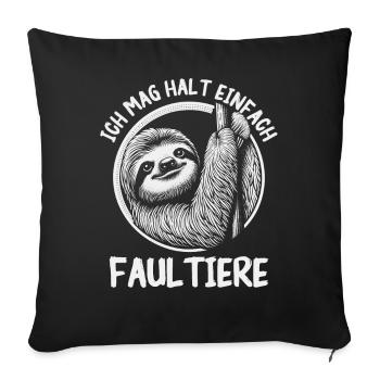 Sloth, Sloths, Animal, Sleeping, Lazy - Sofa pillowcase 17,3'' x 17,3'' (45 x 45 cm) - black - Front