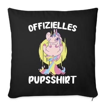 Einhorn Einhörner Fabelwesen Mystisch - Sofakissenbezug 45 x 45 cm - Schwarz - Vorne