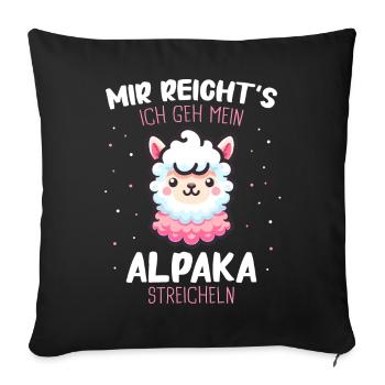 Alpaca Llama Alpacas Animal - Sofa pillowcase 17,3'' x 17,3'' (45 x 45 cm) - black - Front