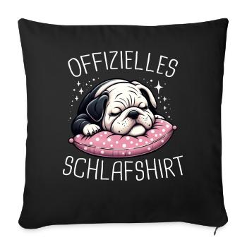 Bouledogue français Frenchie Dog - Housse de coussin décorative 45 x 45 cm - noir - Devant