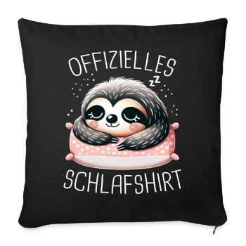 Faultier Faultiere Tier Schlafen Faul - Sofakissenbezug 45 x 45 cm - Schwarz - Vorne