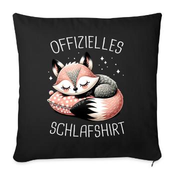 fox, foxes, wild animal, forest animal, red fox - Sofa pillowcase 17,3'' x 17,3'' (45 x 45 cm) - black - Front
