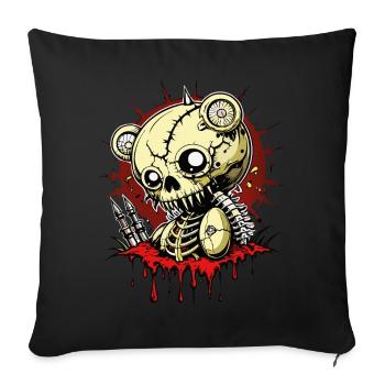 Teddy Skull // Skull Cuddly Toy FS0018 - Sofa pillowcase 17,3'' x 17,3'' (45 x 45 cm) - black - Front