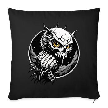 Owl Skull // Skull Owl // Night Owl FS0022 - Sofa pillowcase 17,3'' x 17,3'' (45 x 45 cm) - black - Front