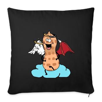 Celestial Peanut Angel Little Devil Cloud Nut - Sofa pillowcase 17,3'' x 17,3'' (45 x 45 cm) - black - Front