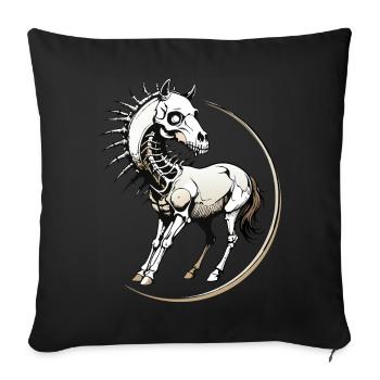 Horse Skull // Totenkopf Pferd // Reiten FS0109 - Sofakissenbezug 45 x 45 cm - Schwarz - Vorne