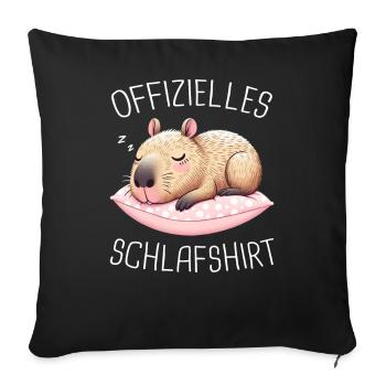 Capybara Wasserschwein Capybaras - Sofa pillowcase 17,3'' x 17,3'' (45 x 45 cm) - black - Front