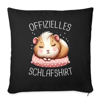 Cochon d’Inde à poil long chiens à crête à poil long - Housse de coussin décorative 45 x 45 cm - noir - Devant