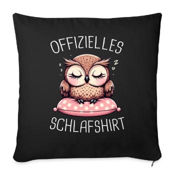 Noctambule, Hibou, Hibou, Oiseau - Housse de coussin décorative 45 x 45 cm - noir - Devant